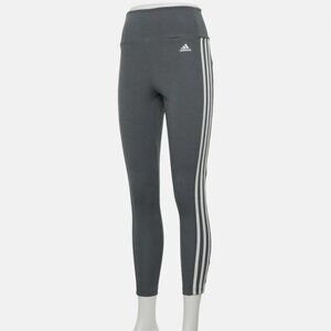 NWT Adidas AEROREADY Gray 3-Stripe 7/8 Leggings